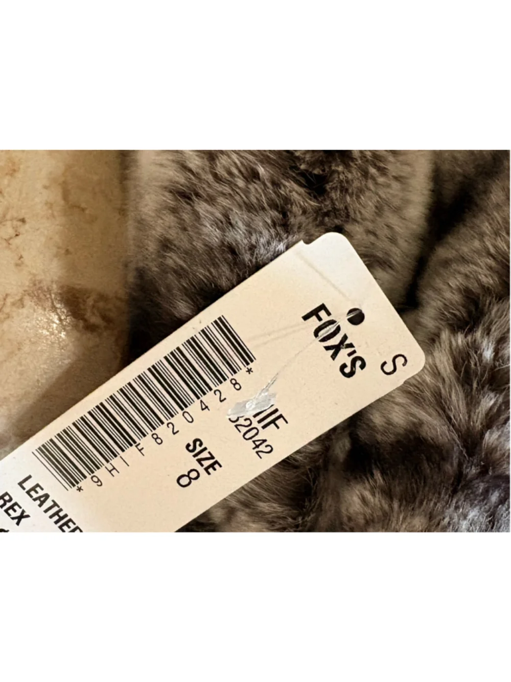 Fox's Genuine Leather Winter Gloves Plush Chinchilla-Style Rex Fur Cuffs Size 8